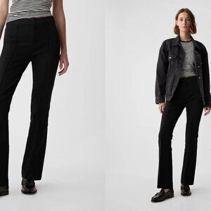 NWT GAP petite high rise bistretch flare pants in black (6P)